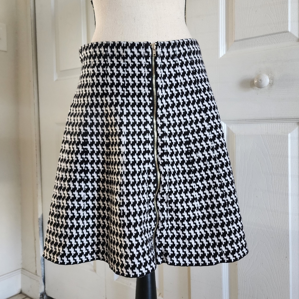 XOXO Houndstooth Pattern Midi Skirt